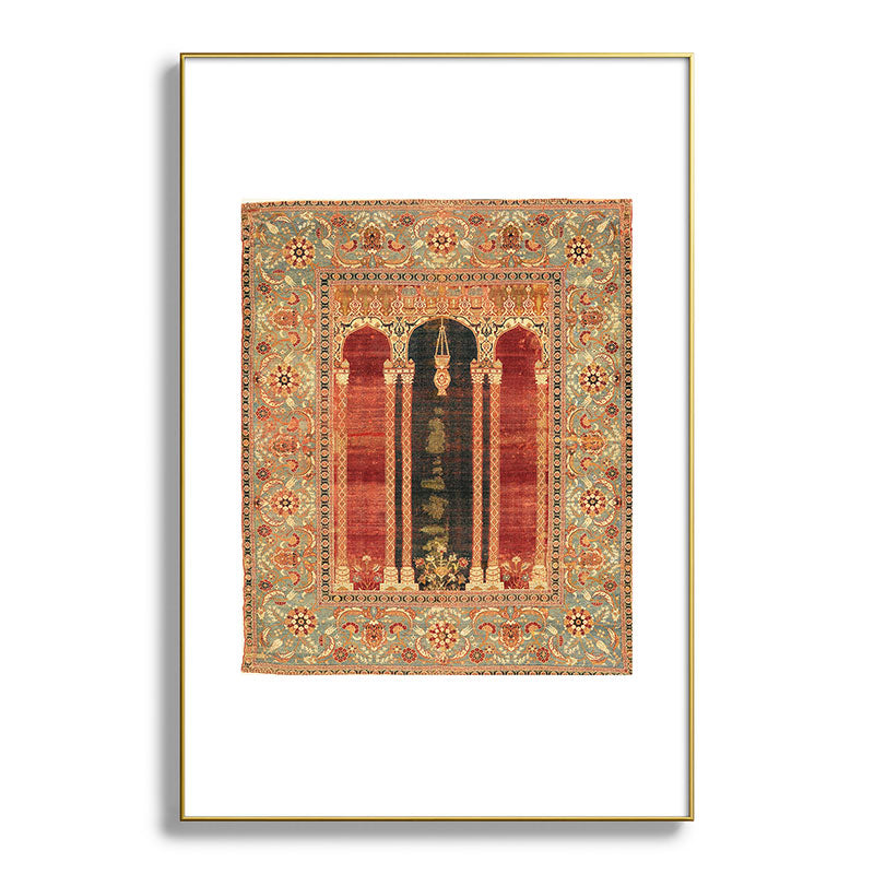 16th Century Carpet with Triple-Arch Design Turkish Print Framed Art Print