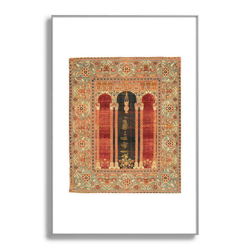 16th Century Carpet with Triple-Arch Design Turkish Print Framed Art Print