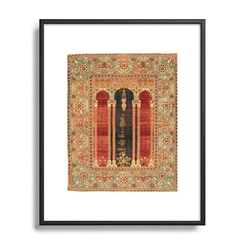 16th Century Carpet with Triple-Arch Design Turkish Print Framed Art Print