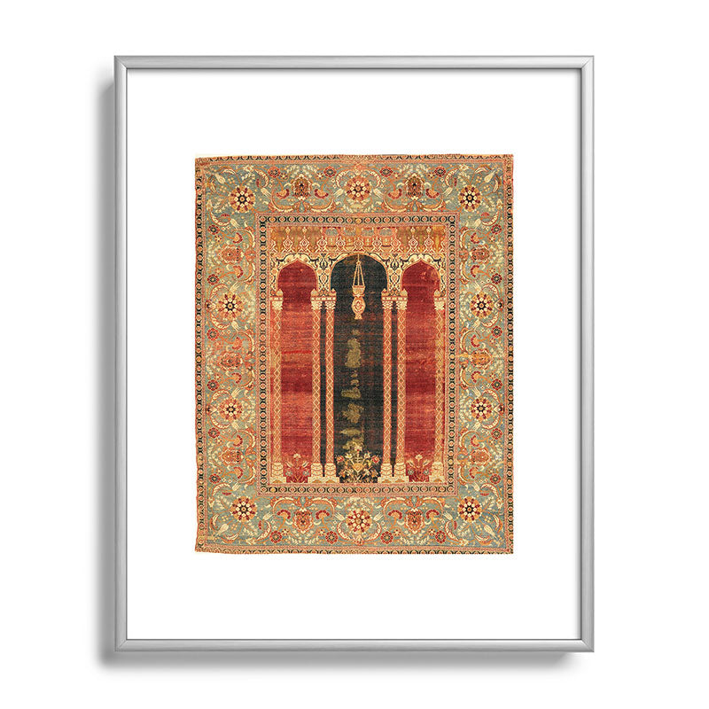 16th Century Carpet with Triple-Arch Design Turkish Print Framed Art Print