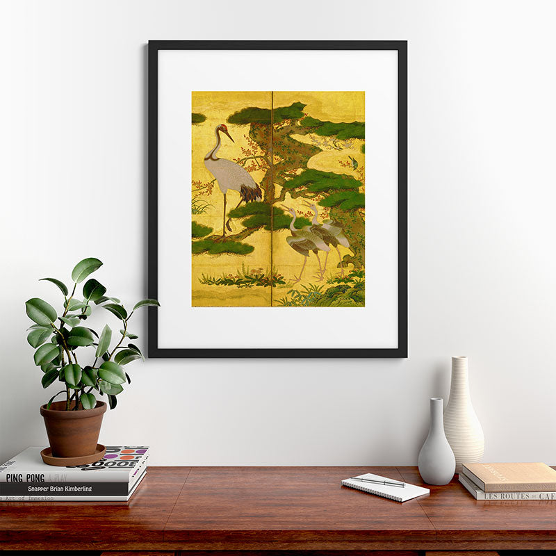 16th Century Japanese Birds & Flowers Framed Art Print