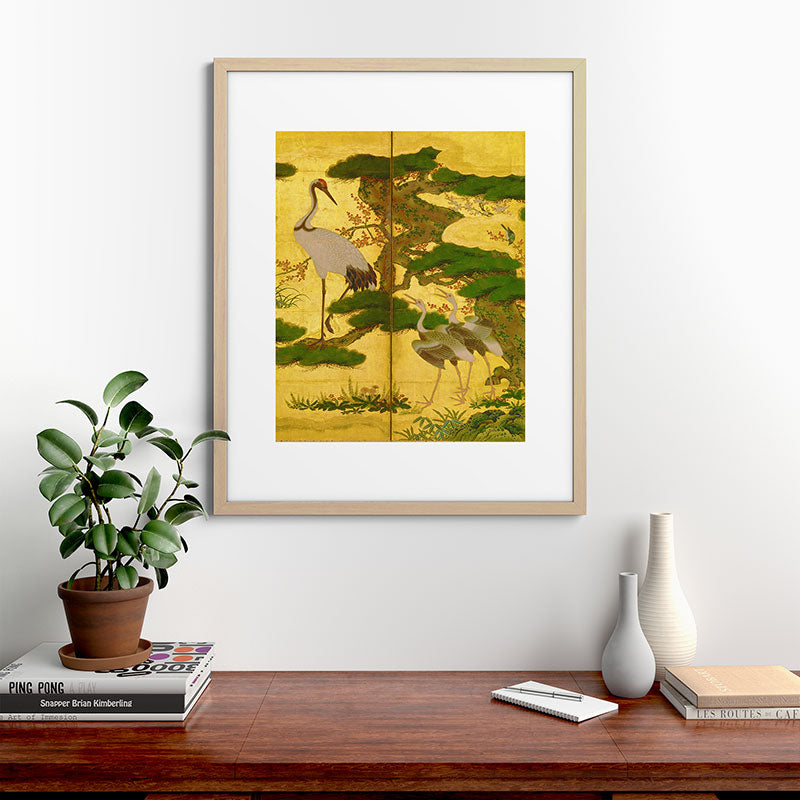 16th Century Japanese Birds & Flowers Framed Art Print