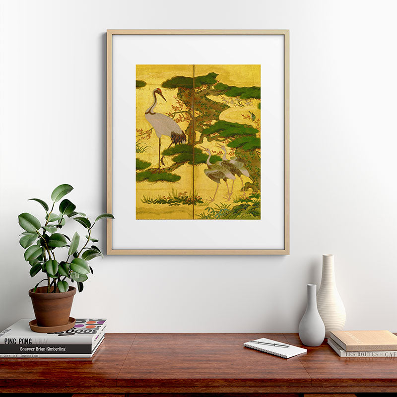 16th Century Japanese Birds & Flowers Framed Art Print