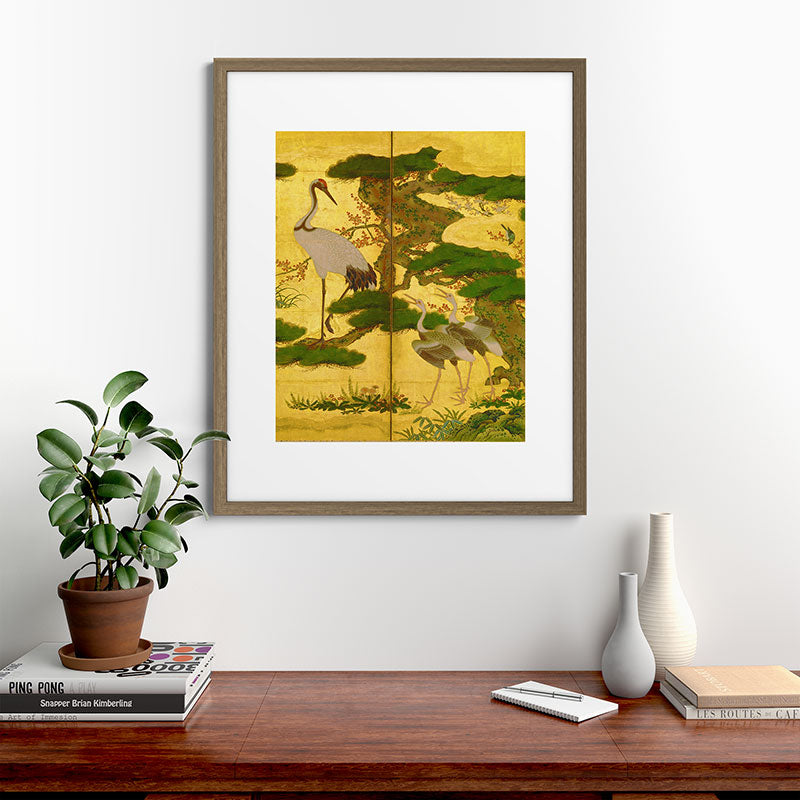 16th Century Japanese Birds & Flowers Framed Art Print