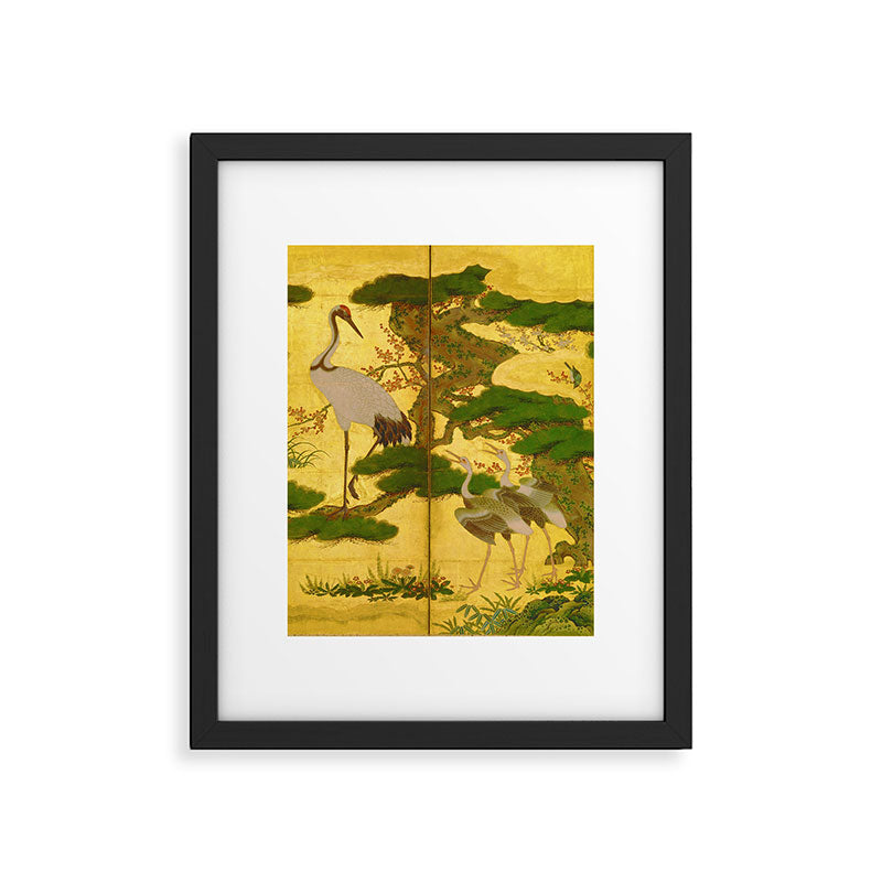 16th Century Japanese Birds & Flowers Framed Art Print