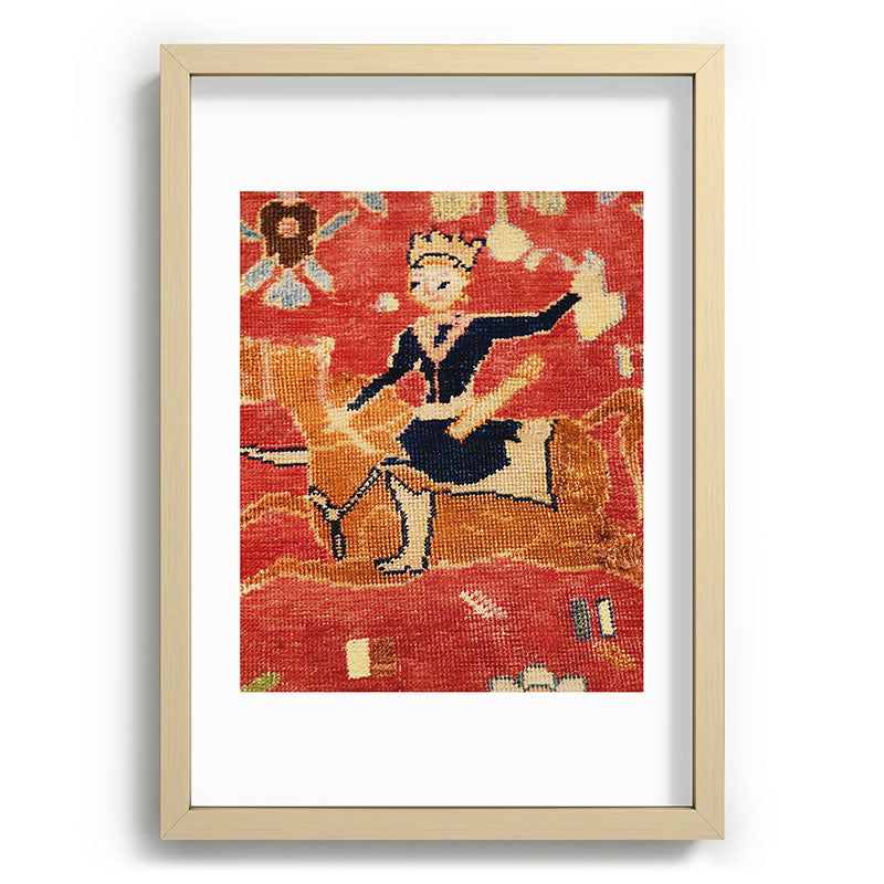 17th Century Isfahan Persian Animal Rug Print Framed Art Print