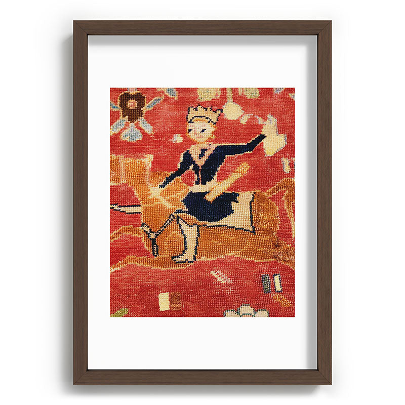 17th Century Isfahan Persian Animal Rug Print Framed Art Print
