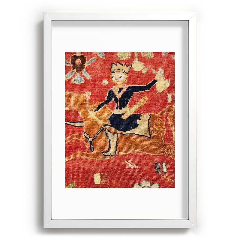 17th Century Isfahan Persian Animal Rug Print Framed Art Print