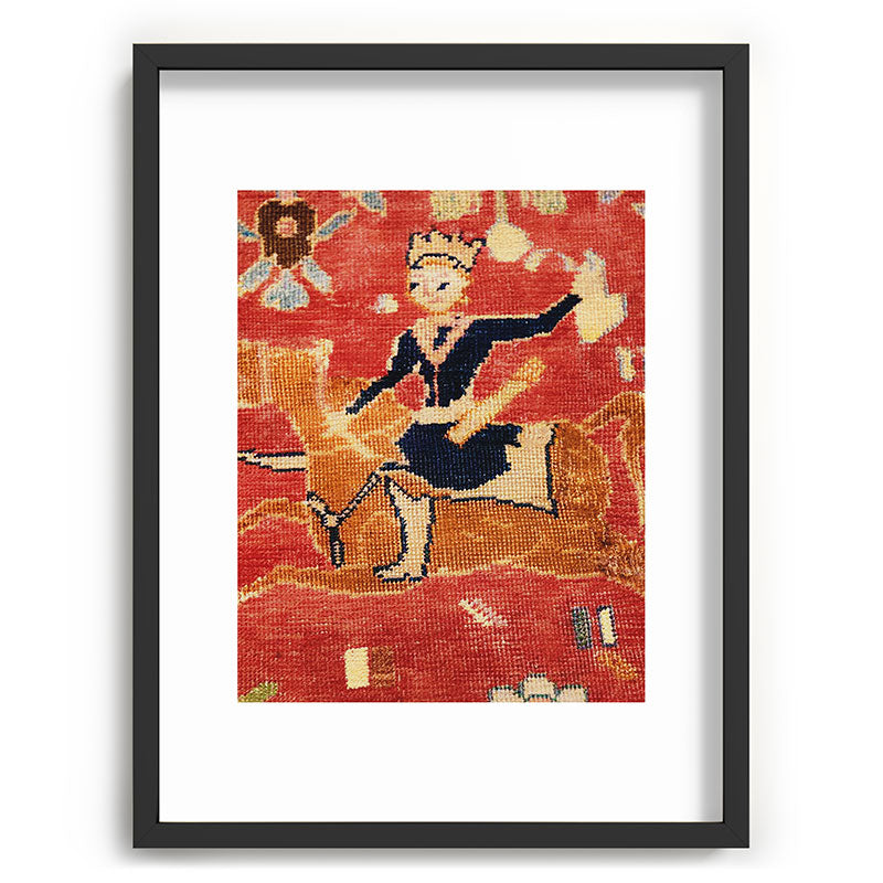 17th Century Isfahan Persian Animal Rug Print Framed Art Print