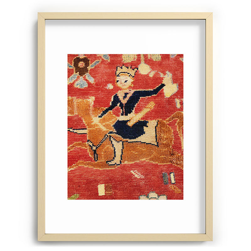 17th Century Isfahan Persian Animal Rug Print Framed Art Print