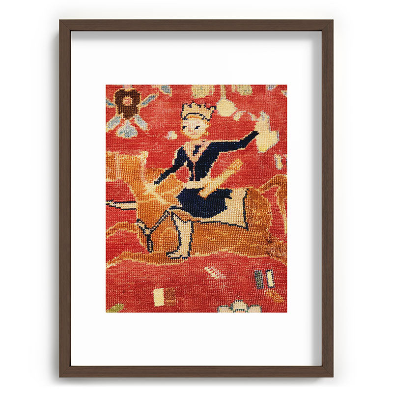 17th Century Isfahan Persian Animal Rug Print Framed Art Print