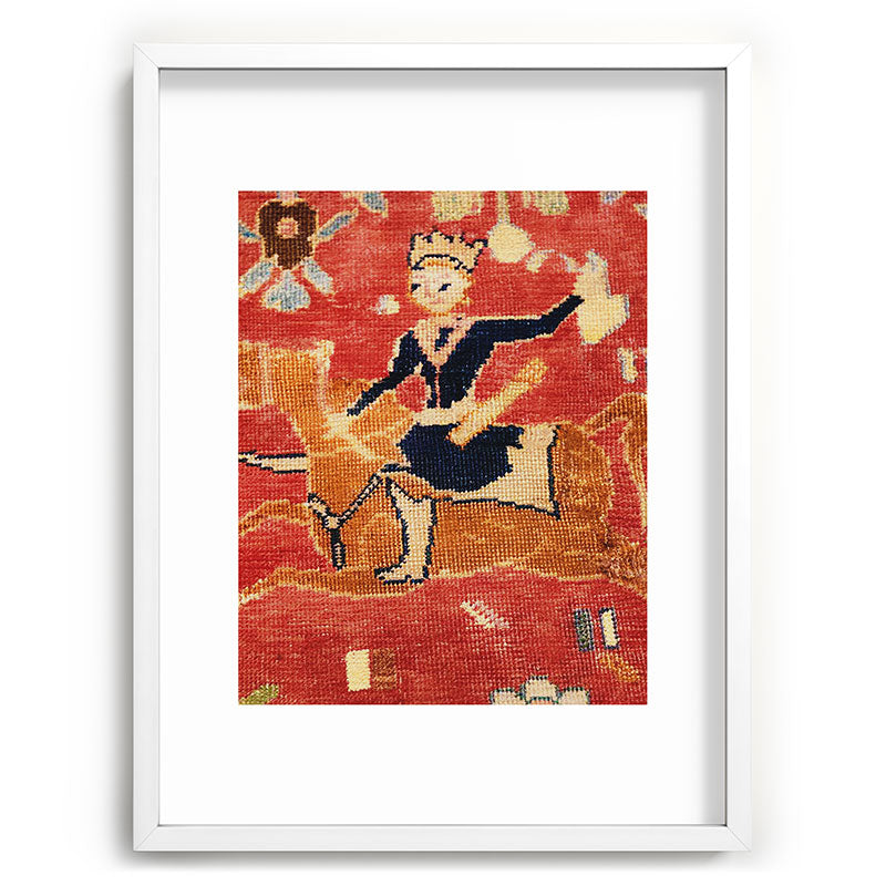 17th Century Isfahan Persian Animal Rug Print Framed Art Print