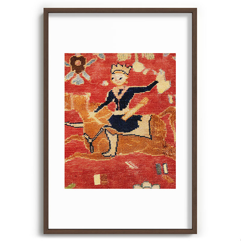 17th Century Isfahan Persian Animal Rug Print Framed Art Print