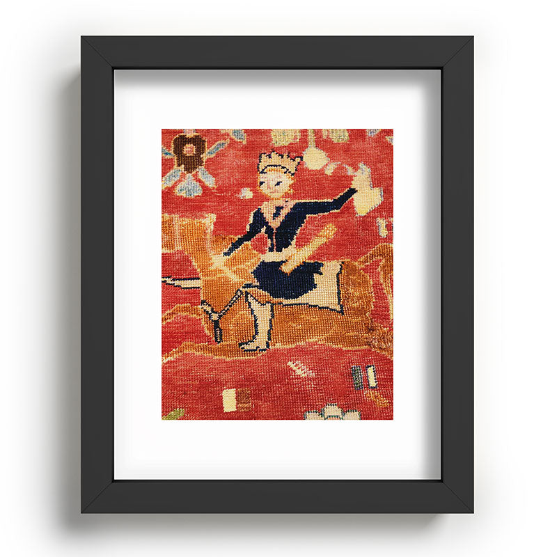 17th Century Isfahan Persian Animal Rug Print Framed Art Print