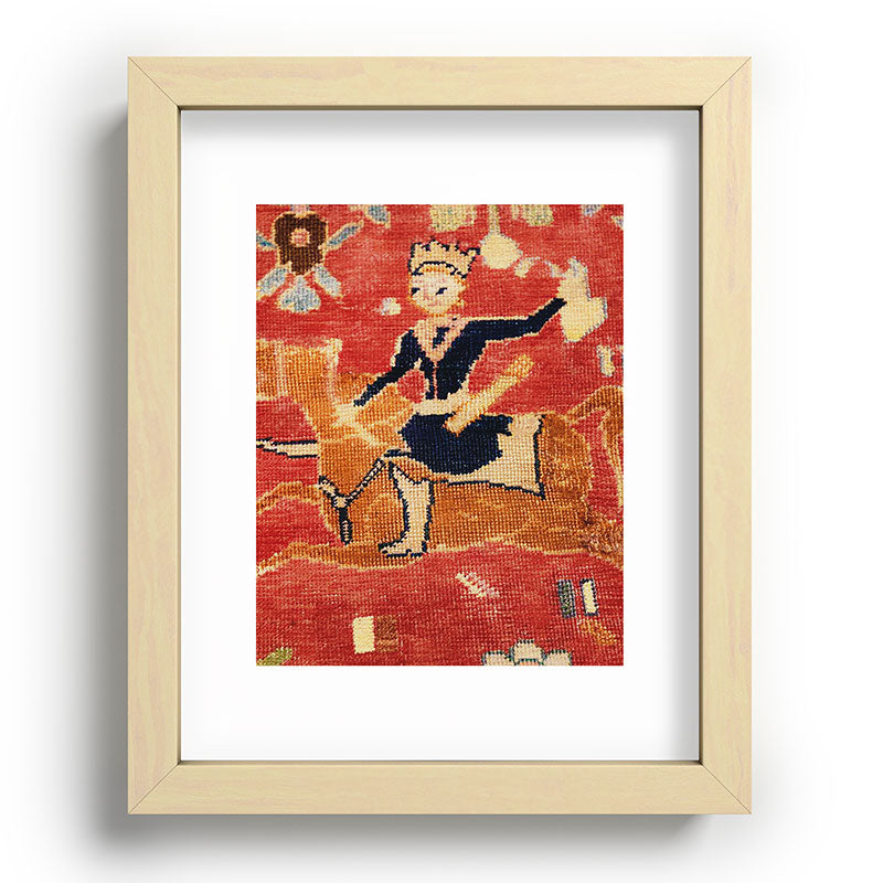 17th Century Isfahan Persian Animal Rug Print Framed Art Print