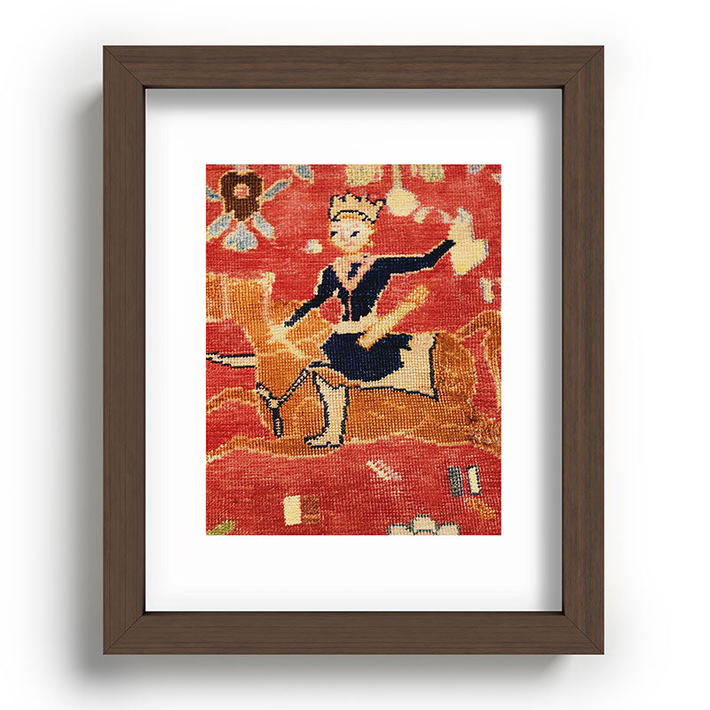 17th Century Isfahan Persian Animal Rug Print Framed Art Print