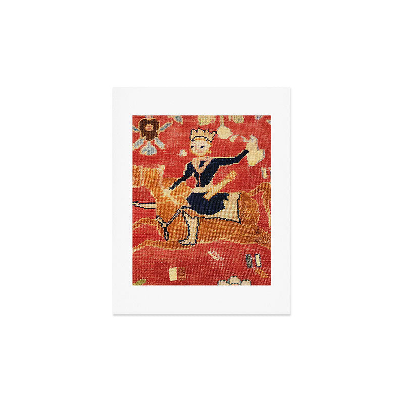 17th Century Isfahan Persian Animal Rug Print Art Print