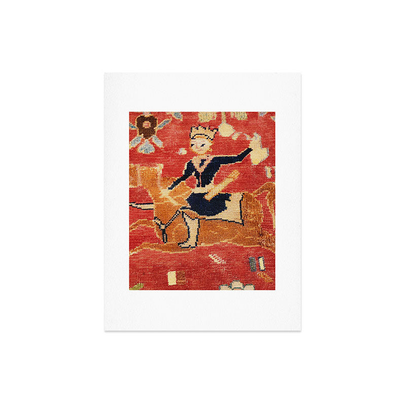 17th Century Isfahan Persian Animal Rug Print Art Print
