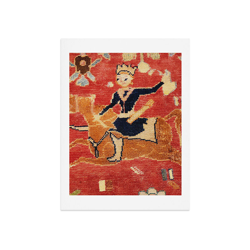 17th Century Isfahan Persian Animal Rug Print Art Print