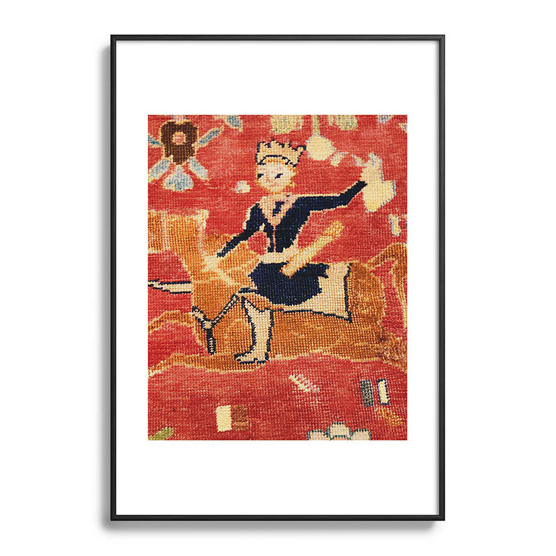17th Century Isfahan Persian Animal Rug Print Framed Art Print