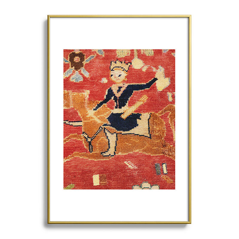 17th Century Isfahan Persian Animal Rug Print Framed Art Print