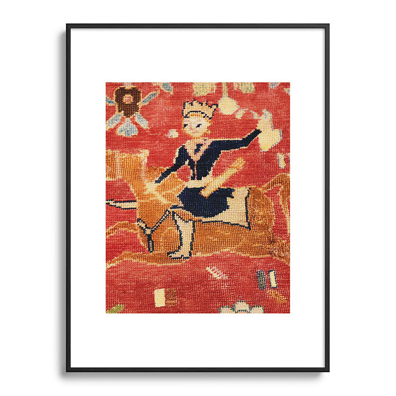 17th Century Isfahan Persian Animal Rug Print Framed Art Print