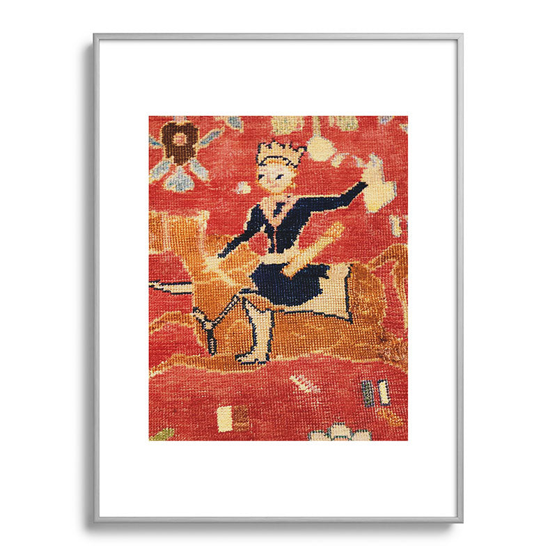 17th Century Isfahan Persian Animal Rug Print Framed Art Print