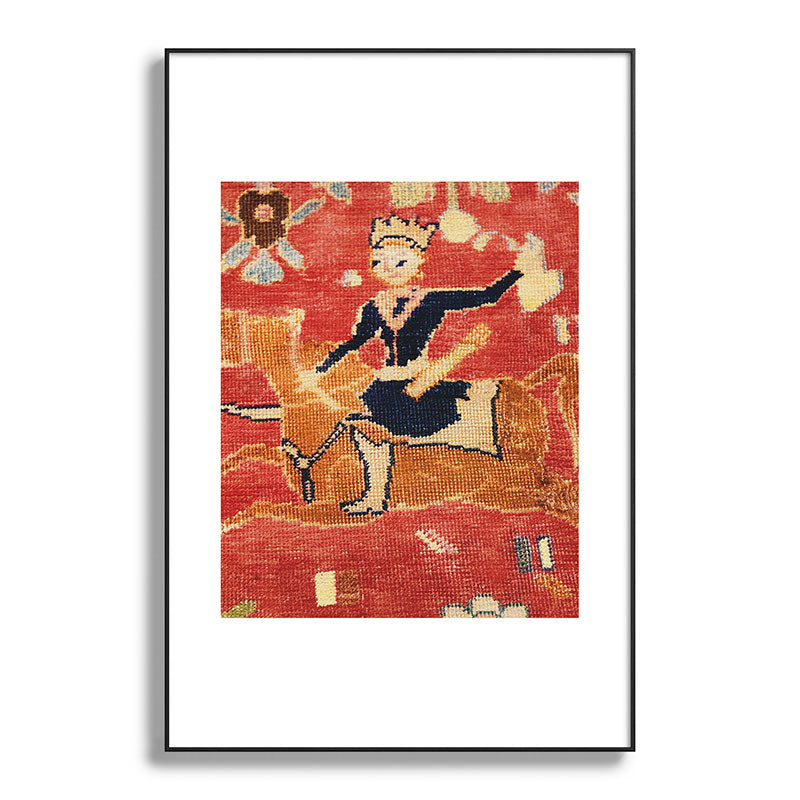 17th Century Isfahan Persian Animal Rug Print Framed Art Print