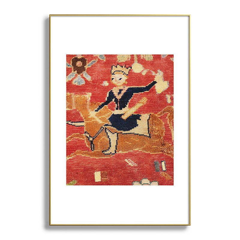 17th Century Isfahan Persian Animal Rug Print Framed Art Print