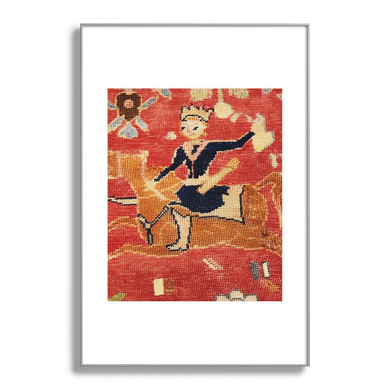 17th Century Isfahan Persian Animal Rug Print Framed Art Print