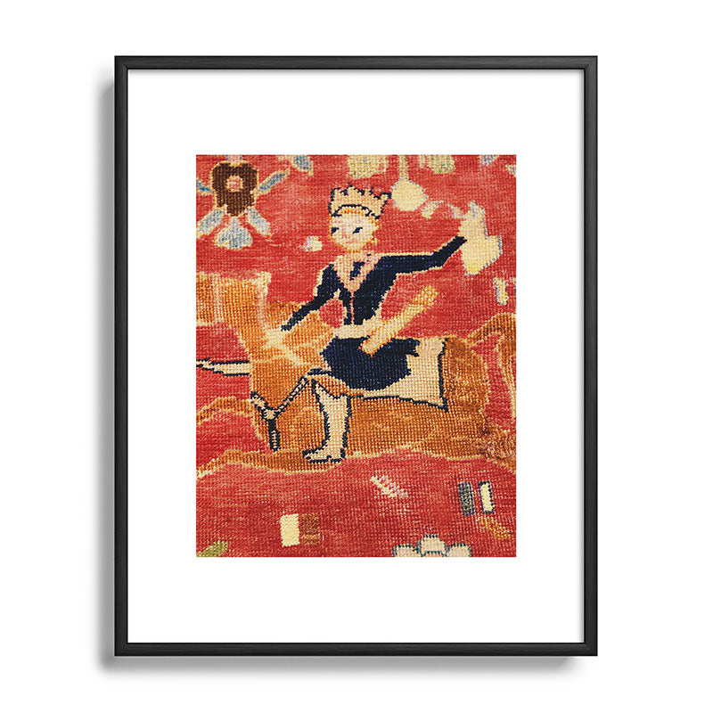 17th Century Isfahan Persian Animal Rug Print Framed Art Print