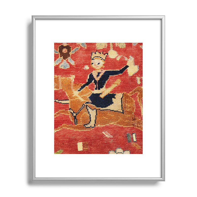 17th Century Isfahan Persian Animal Rug Print Framed Art Print