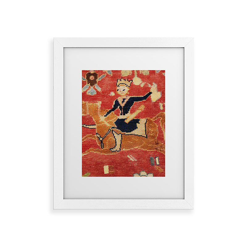 17th Century Isfahan Persian Animal Rug Print Framed Art Print