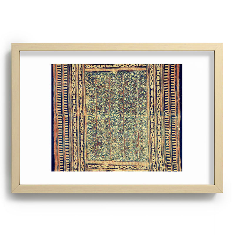 18th Century Indian Tree Textile Digital Art Painting  Framed Art Print