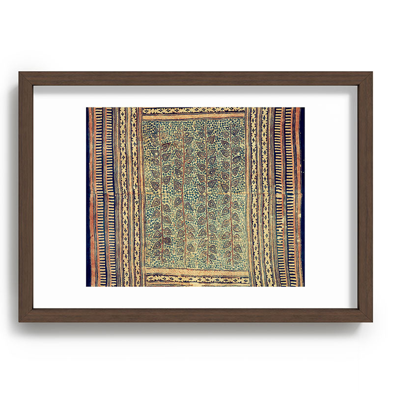 18th Century Indian Tree Textile Digital Art Painting  Framed Art Print