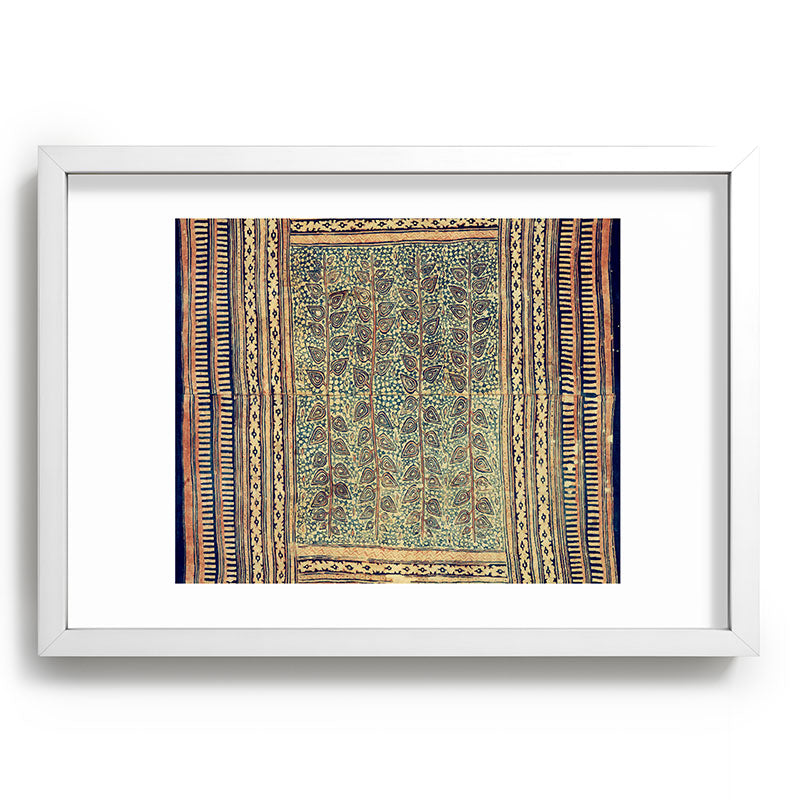18th Century Indian Tree Textile Digital Art Painting  Framed Art Print