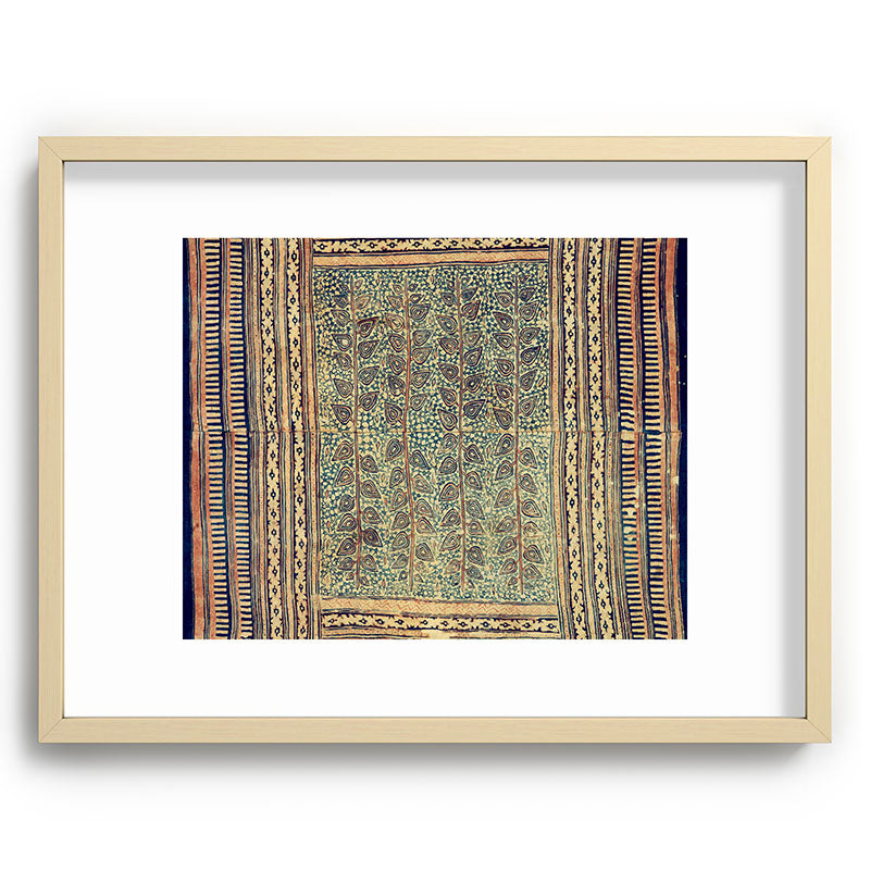 18th Century Indian Tree Textile Digital Art Painting  Framed Art Print