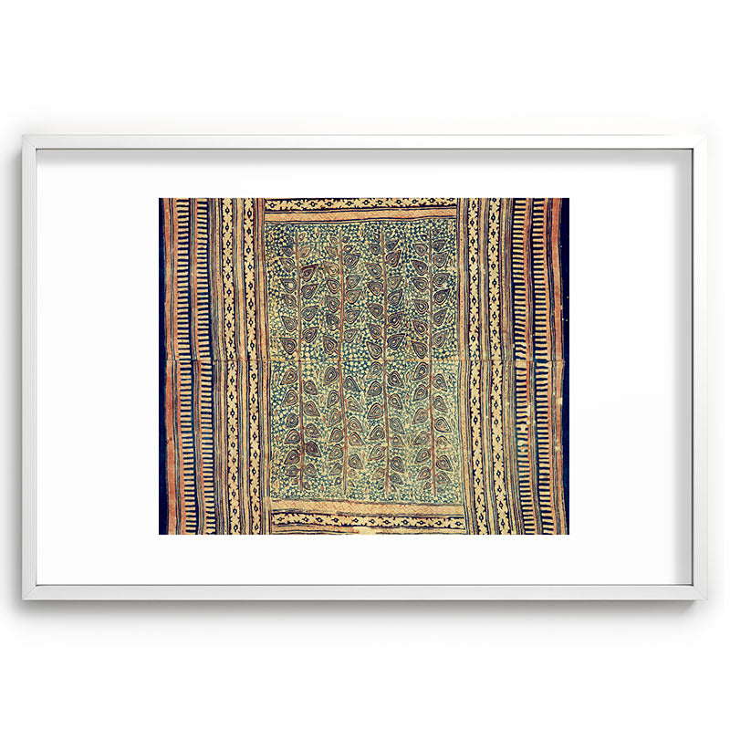 18th Century Indian Tree Textile Digital Art Painting  Framed Art Print