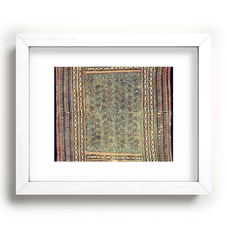 18th Century Indian Tree Textile Digital Art Painting  Framed Art Print