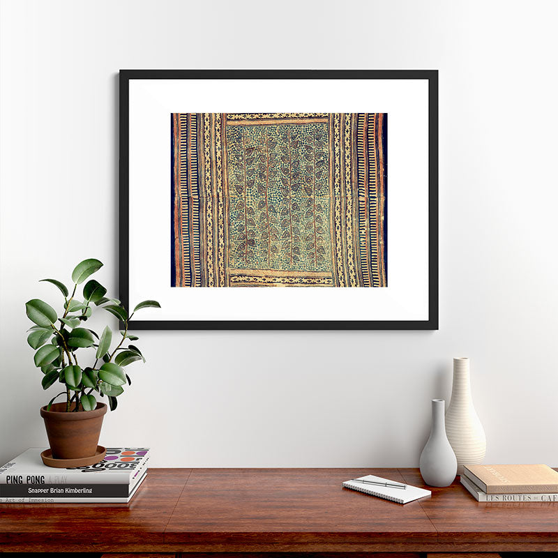 18th Century Indian Tree Textile Digital Art Painting  Framed Art Print