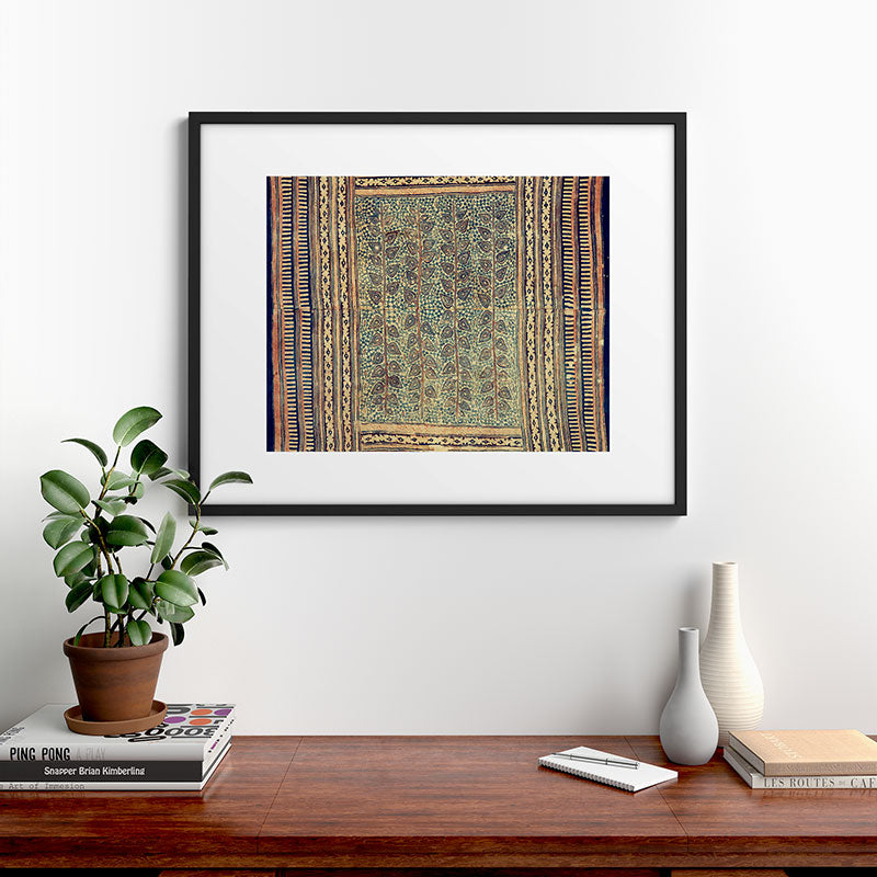 18th Century Indian Tree Textile Digital Art Painting  Framed Art Print