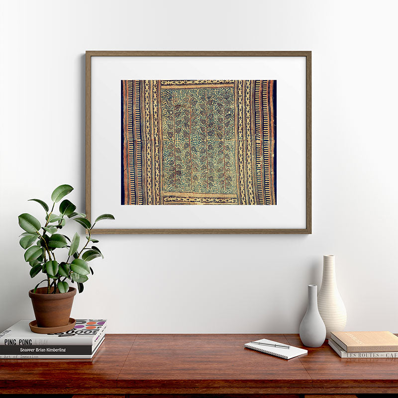 18th Century Indian Tree Textile Digital Art Painting  Framed Art Print