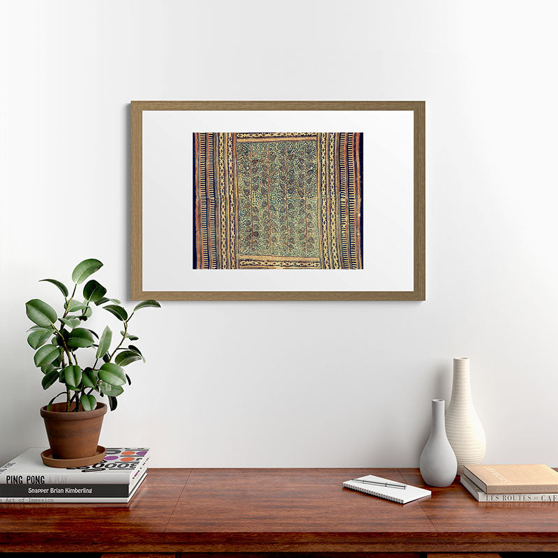 18th Century Indian Tree Textile Digital Art Painting  Framed Art Print