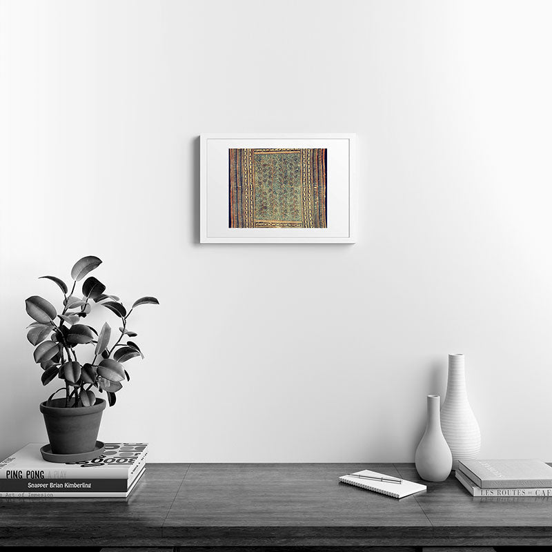 18th Century Indian Tree Textile Digital Art Painting  Framed Art Print