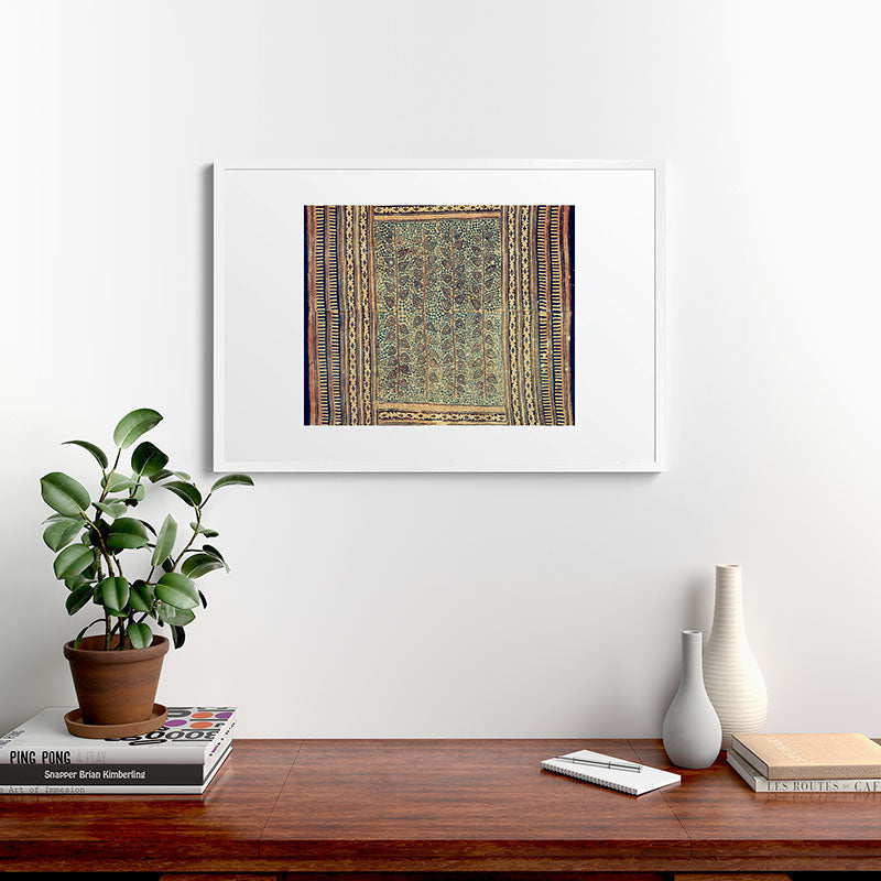 18th Century Indian Tree Textile Digital Art Painting  Framed Art Print