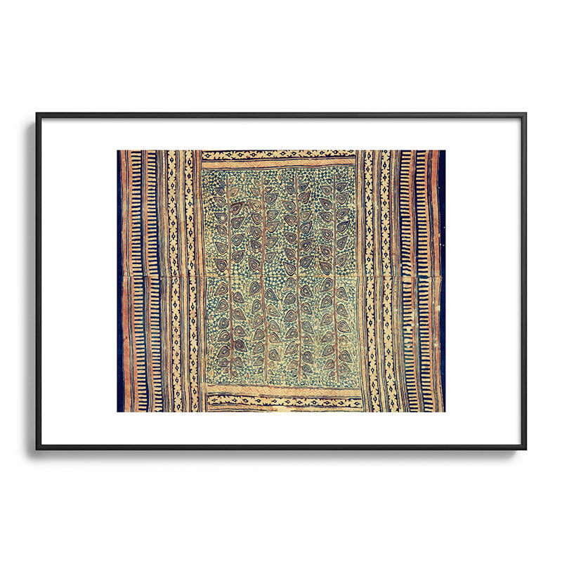 18th Century Indian Tree Textile Digital Art Painting  Framed Art Print