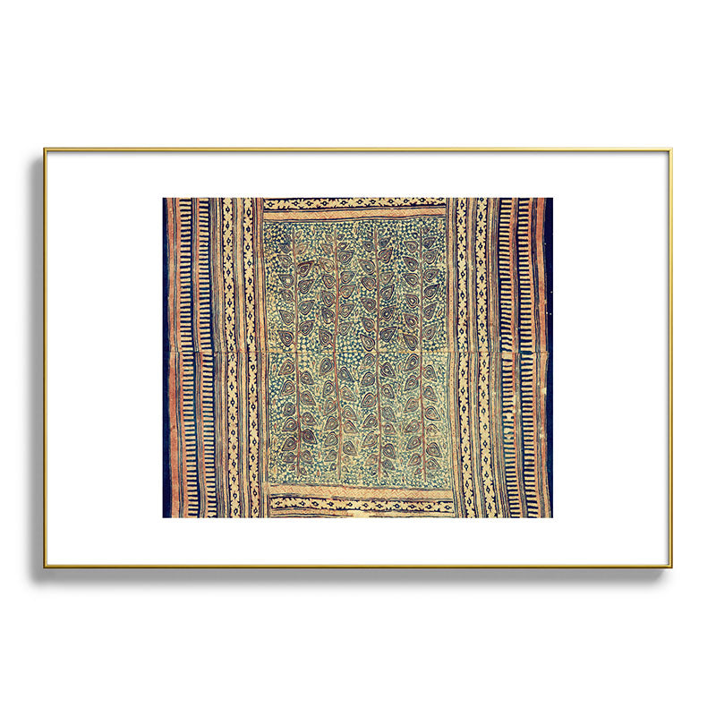 18th Century Indian Tree Textile Digital Art Painting  Framed Art Print