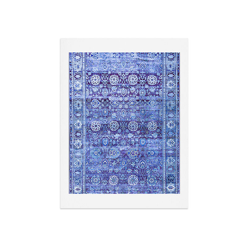18th Century Isfahan Persian Rug Pattern in Blue Art Print