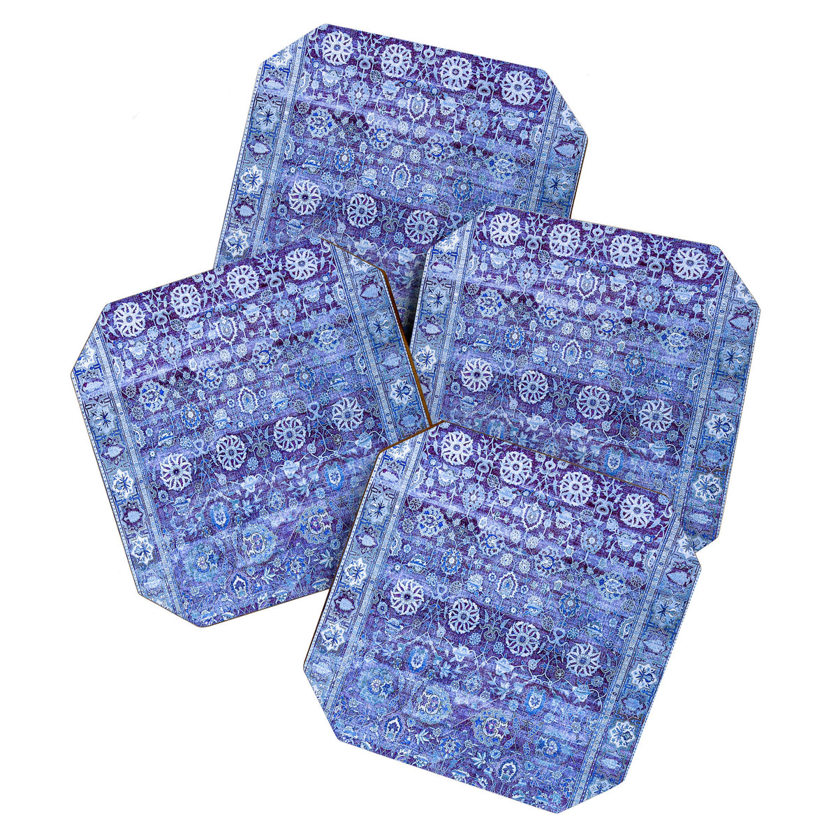 18th Century Isfahan Persian Rug Pattern in Blue Coaster