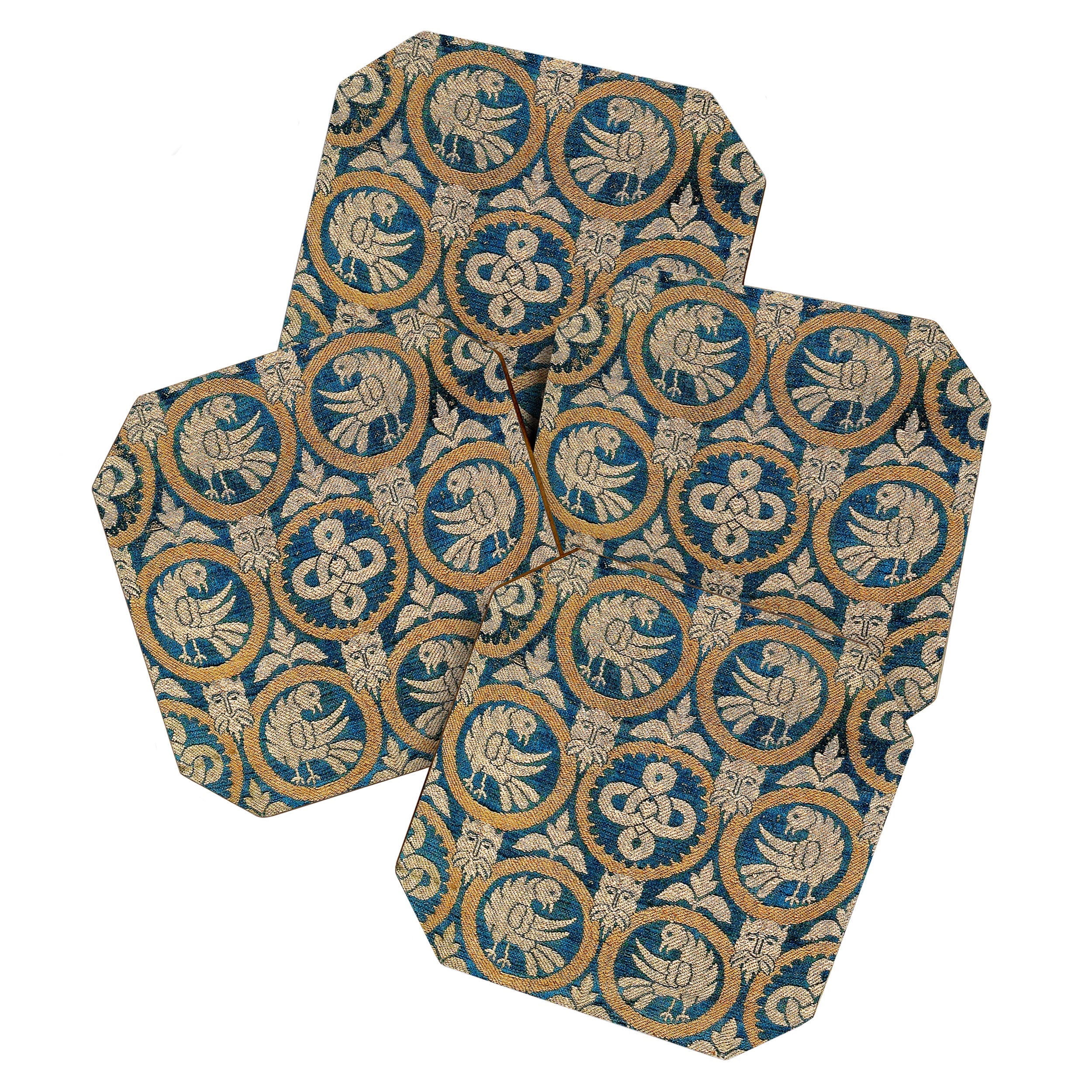 18th Century Spanish Textile Print Coaster